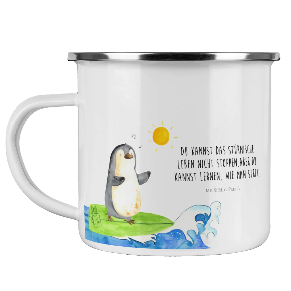 Kempingowy kubek emaliowany Pingwin surfista Pott, Becher, Teetasse, blechbecher, Emaille Becher, Kaffeebecher, Blechtasse, wandertasse, Tasse, emaillebecher, becher emaille, Reisebecher, Metalltasse, Emaille Tasse, reisetasse, Campingtasse, Trinkbecher, wanderbecher, Campingbecher, Teebecher, Emailletasse, metallbecher, Tasse Emaille, Kaffeetasse, Pinguin, Portugal, Wellen Reiten, Surfer, Wellen, Hawaii, Pinguine, Urlaub, Surfen