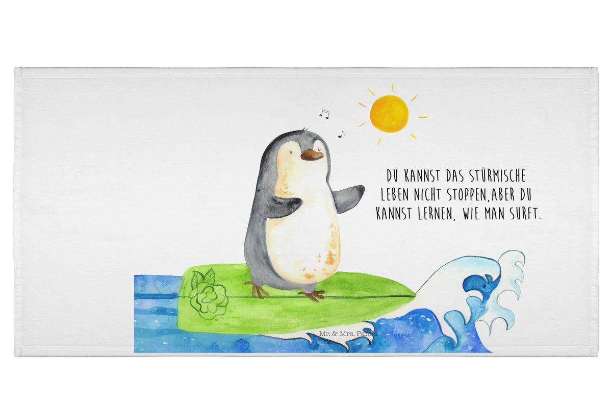Hand towel Penguin surfer Penguins, North Pole, penguins, waves, surfers, wave riding, surfing, holidays