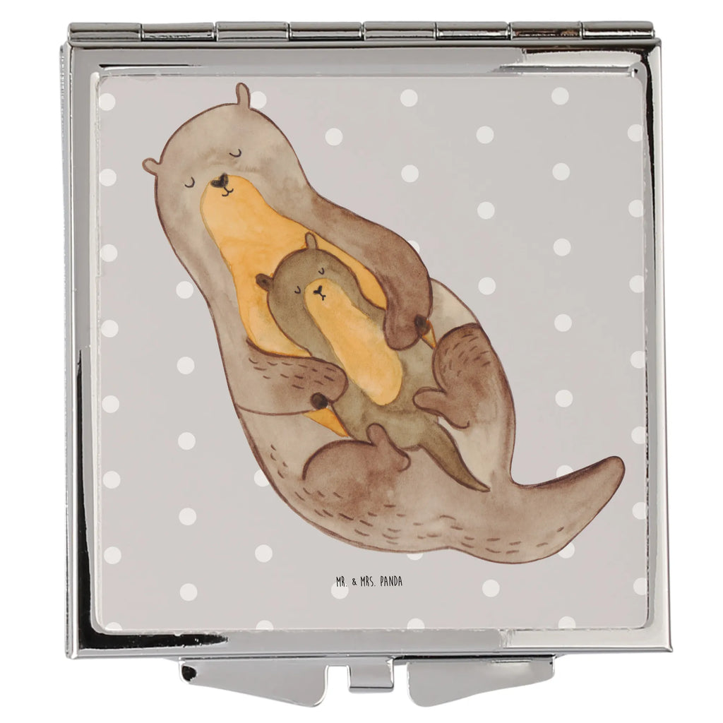 Kwadratowe lusterko do torebki wydra dziecko Kuna, wydra, morska wydra