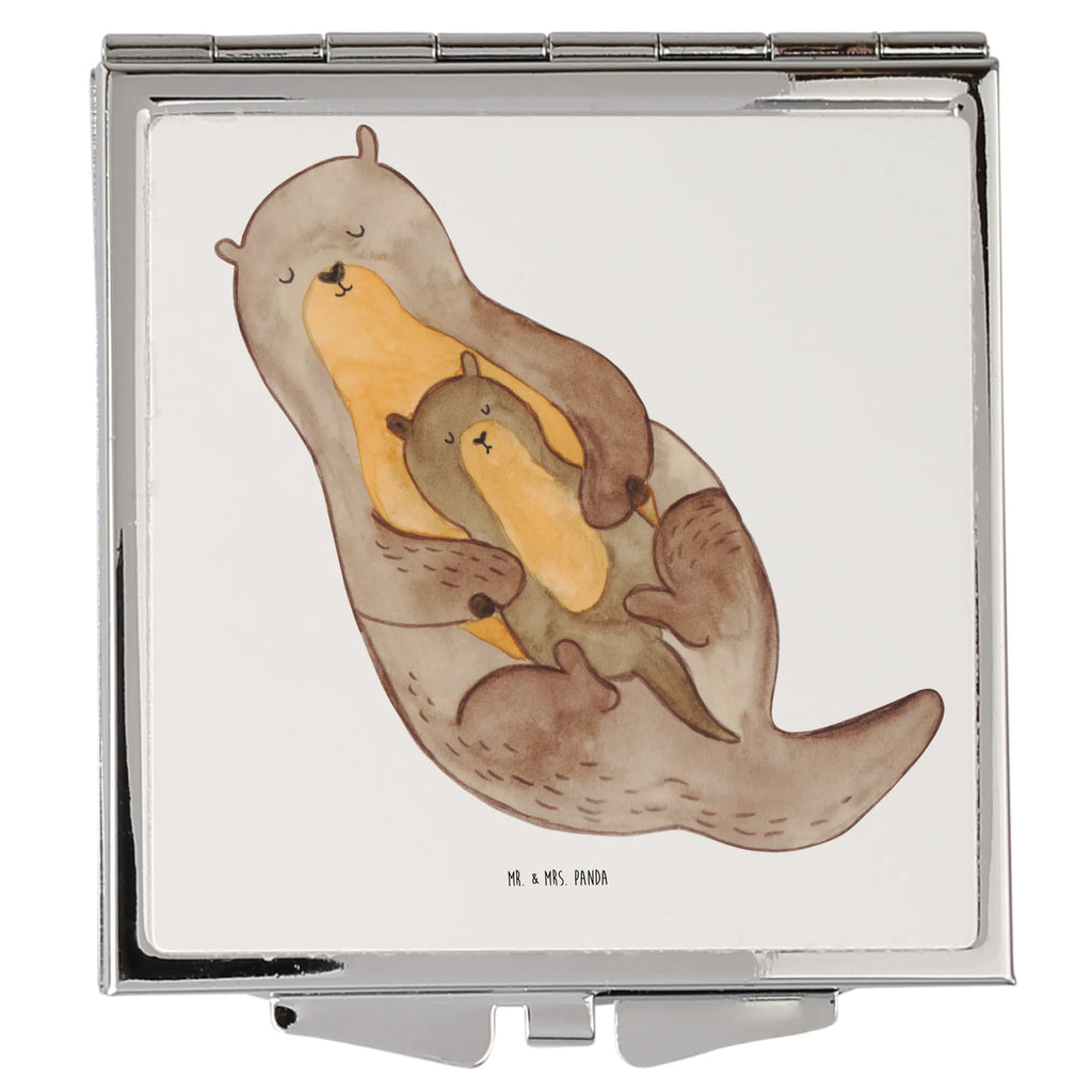 Kwadratowe lusterko do torebki wydra dziecko Kuna, wydra, morska wydra