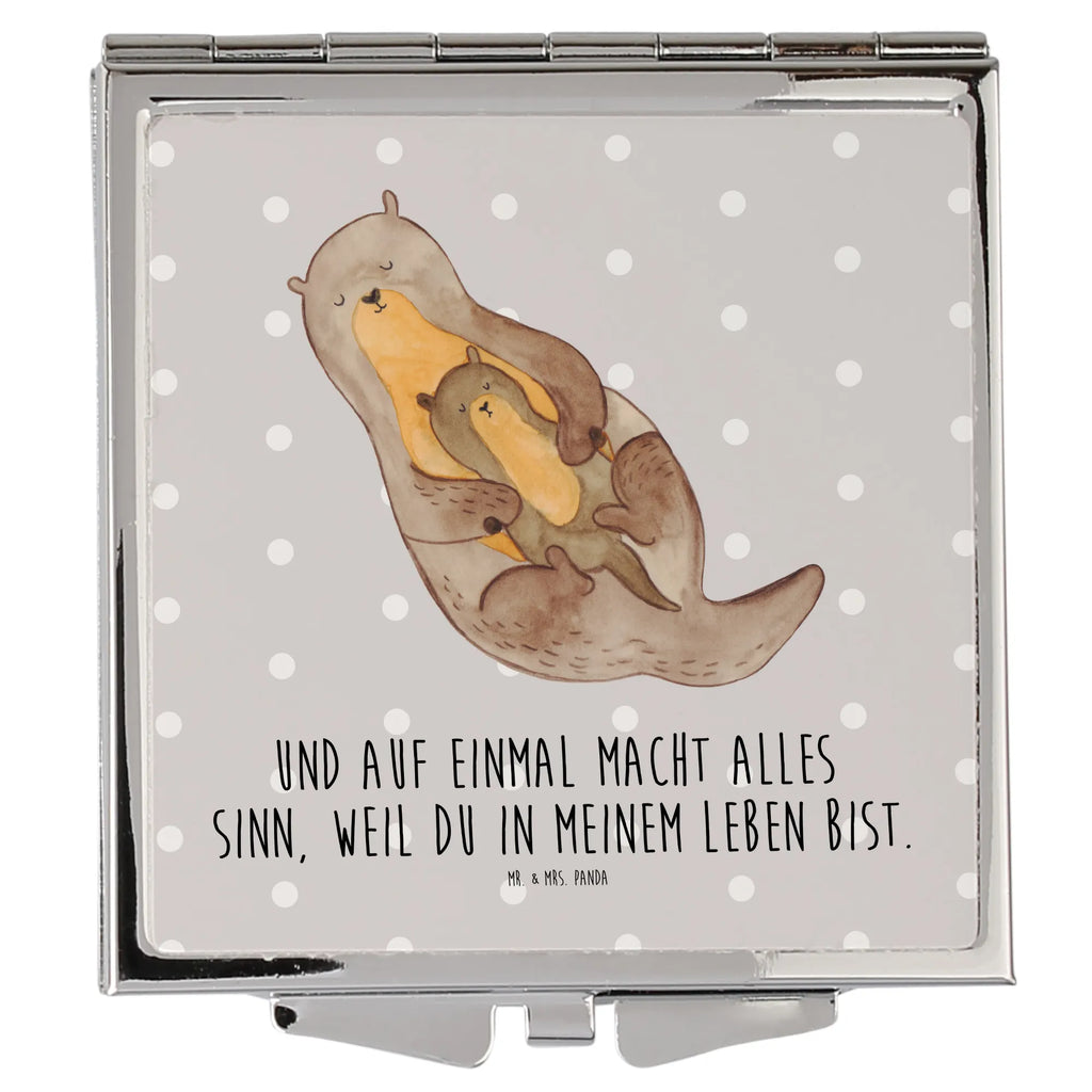 Kwadratowe lusterko do torebki wydra dziecko Kuna, wydra, morska wydra