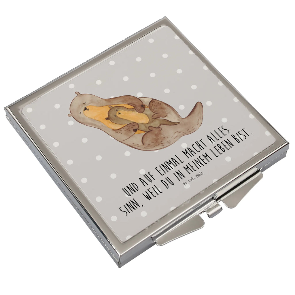 Kwadratowe lusterko do torebki wydra dziecko Kuna, wydra, morska wydra