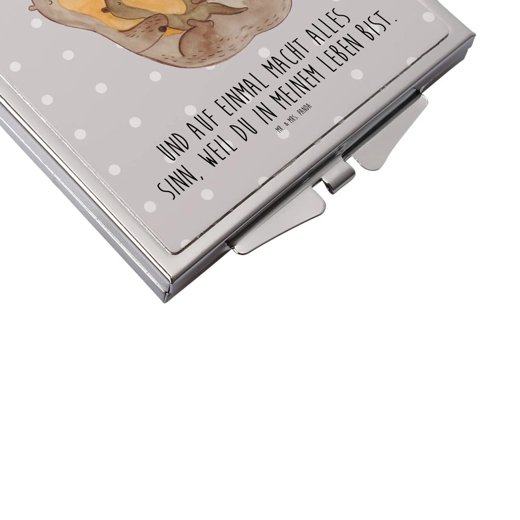 Kwadratowe lusterko do torebki wydra dziecko Kuna, wydra, morska wydra