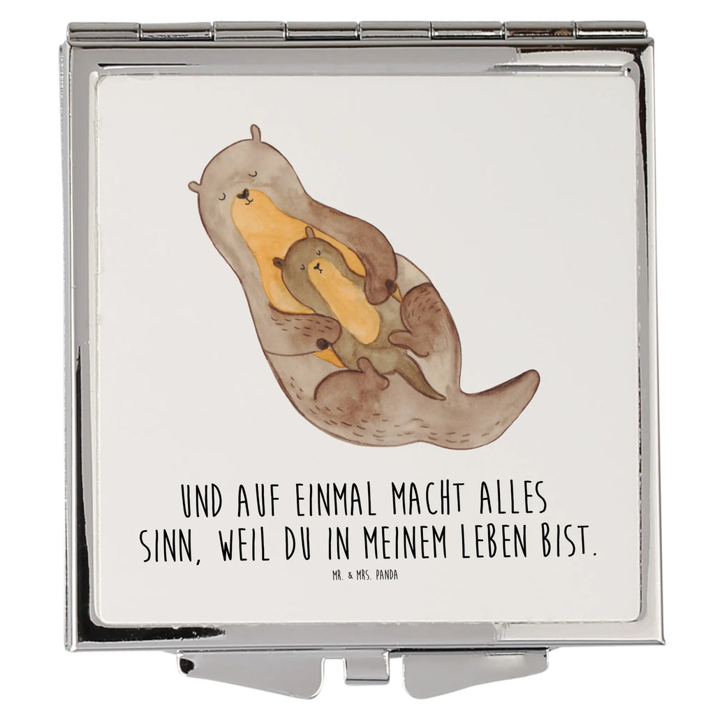 Kwadratowe lusterko do torebki wydra dziecko Kuna, wydra, morska wydra