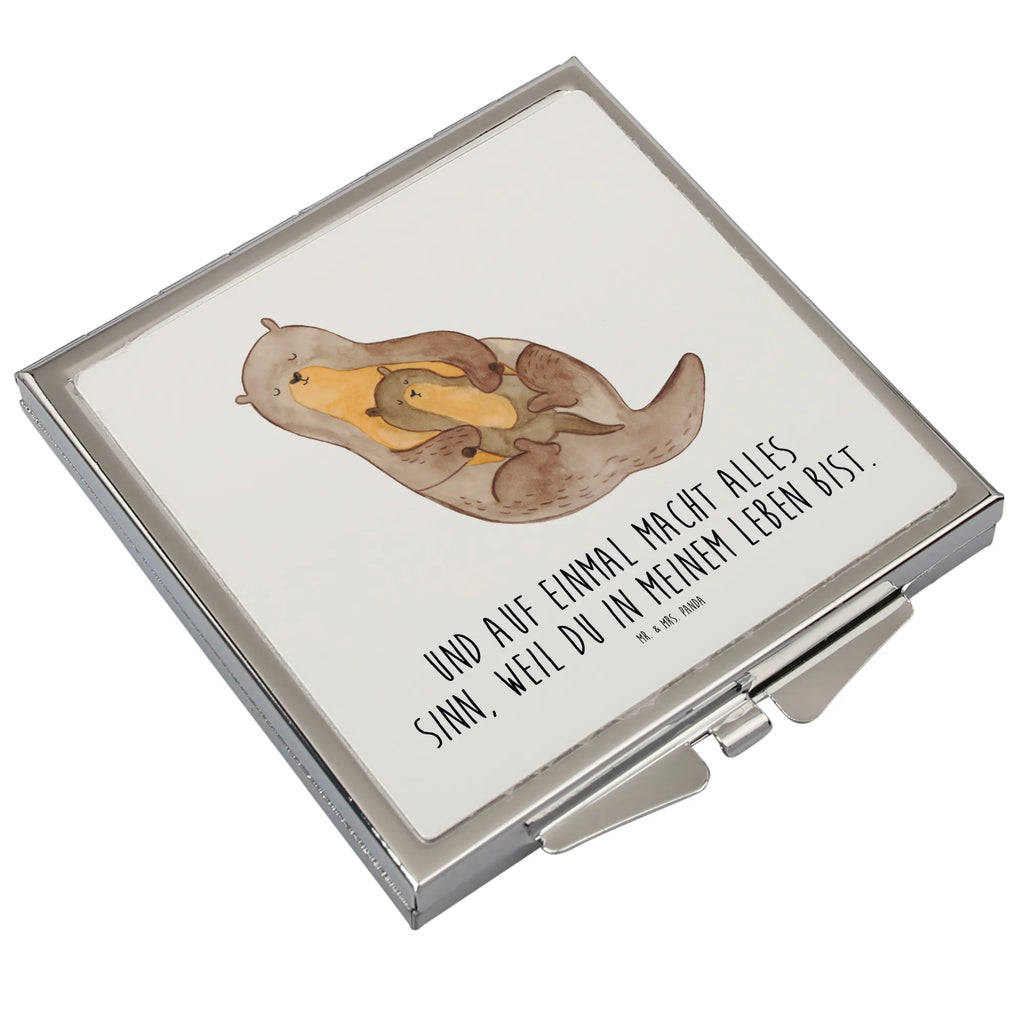 Kwadratowe lusterko do torebki wydra dziecko Kuna, wydra, morska wydra