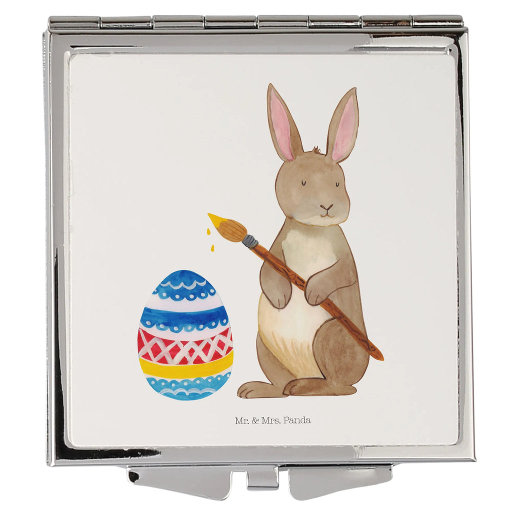 Handbag mirror Hare painting eggs square, make up, silver, make-up mirror, handbag, mirror, Easter, Easter bunny, Easter greetings, rabbit, Happy Easter, Easter egg, painted Easter eggs, egg painting, Easter flower