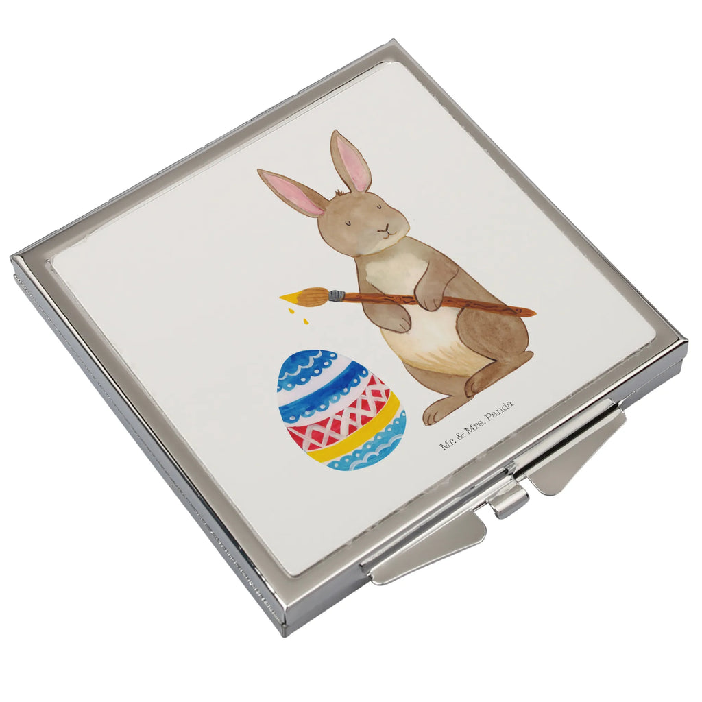 Handbag mirror Hare painting eggs square, make up, silver, make-up mirror, handbag, mirror, Easter, Easter bunny, Easter greetings, rabbit, Happy Easter, Easter egg, painted Easter eggs, egg painting, Easter flower