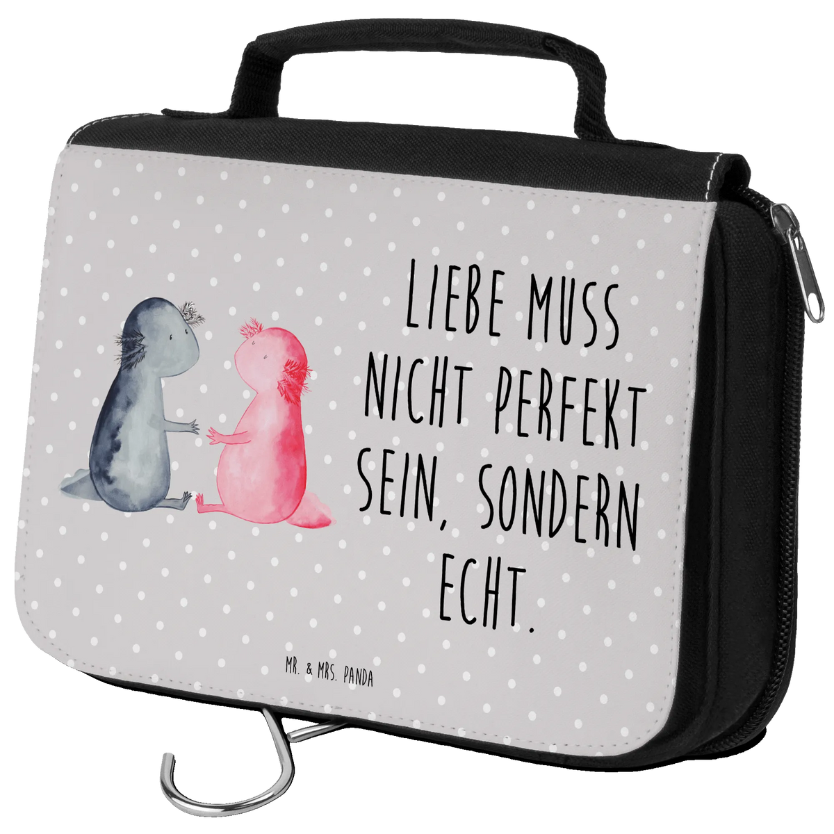 Kulturbeutel Axolotl Liebe beauty case, badtasche, Kosmetikbeutel, kosmetiktäschchen, Necessaire, Schminktasche, Make-Up Tasche, Toilettentasche, hygienebeutel, Kosmetiktasche, Kulturtasche, Reisebeutel, Waschtasche, Waschbeutel, beautycase, Reise-Kulturtasche, Schminkbeutel, duschbeutel, hygienetasche, kulturtäschchen, Kulturbeutel, Axolotl, Molch, Liebesbeweis, Lurch, Valentinstag, Jahrestag, Liebe, Freund, Schwanzlurch, Lurche, Große Liebe, Axolot, Verlobter, Ehemann