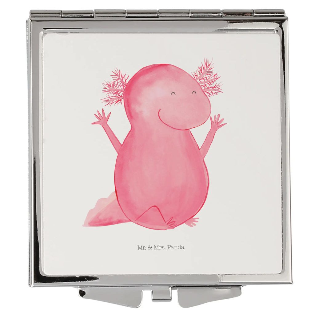 Handbag mirror axolotl Hooray handbag, square, mirror, make-up mirror, silver, make up, Axolotl, Axelotl, marine animals, Mexican walking fish, salamander, tail, axolotl, amphibian, motivation, joy, axolot, satisfaction, cheerful, fun