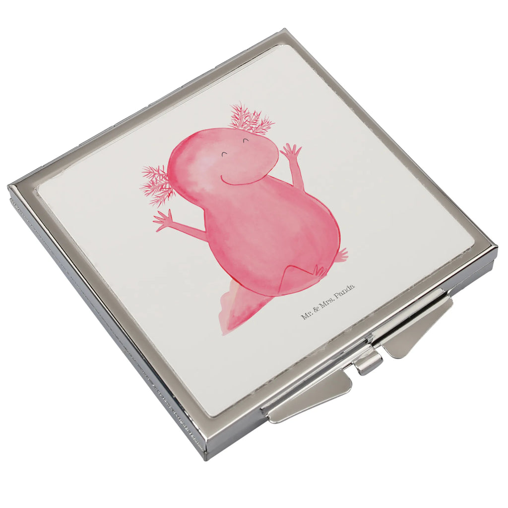 Handbag mirror axolotl Hooray handbag, square, mirror, make-up mirror, silver, make up, Axolotl, Axelotl, marine animals, Mexican walking fish, salamander, tail, axolotl, amphibian, motivation, joy, axolot, satisfaction, cheerful, fun