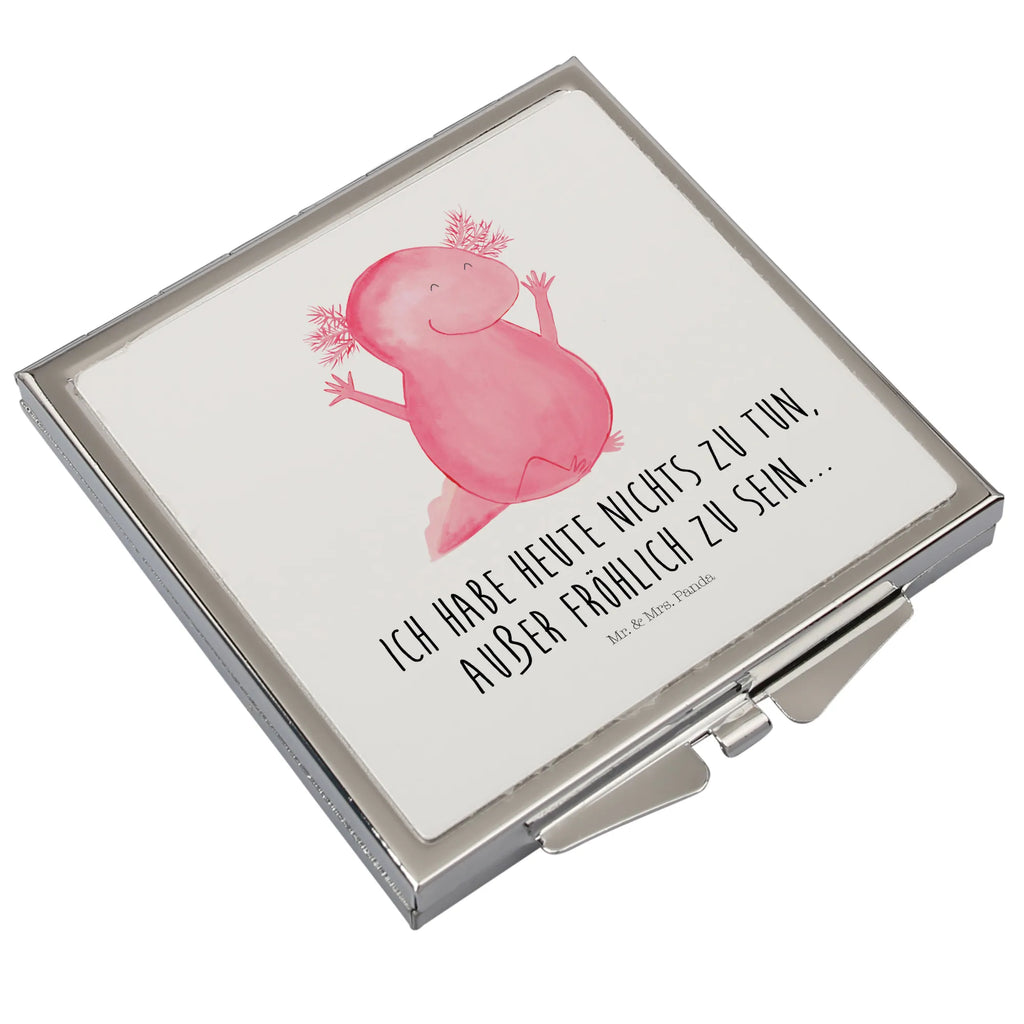 Handbag mirror axolotl Hooray handbag, square, mirror, make-up mirror, silver, make up, Axolotl, Axelotl, marine animals, Mexican walking fish, salamander, tail, axolotl, amphibian, motivation, joy, axolot, satisfaction, cheerful, fun
