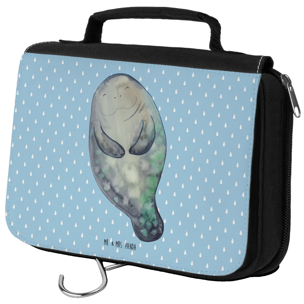 Wash bag manatee happy Wash bag, To hang up, Toilet bag, Cosmetic bag, Ladies, Gentlemen, Seafood, aquatic animals, ocean, sea, fish, shells, corals, reef, whale, narwhal, sea urchin, lobster, platypus, turtle, manatee, crocodile, orca, shrimp, gifts for seafood lovers, water world, underwater animals, underwater world, vacation, deep sea, seafood fans, gift ideas, seafood decoration, seafood posters, Satisfaction, New beginning, Manatee, New start, Self-love, Respect, Manatees, Carefulness, Girlfriend, Lovesickness