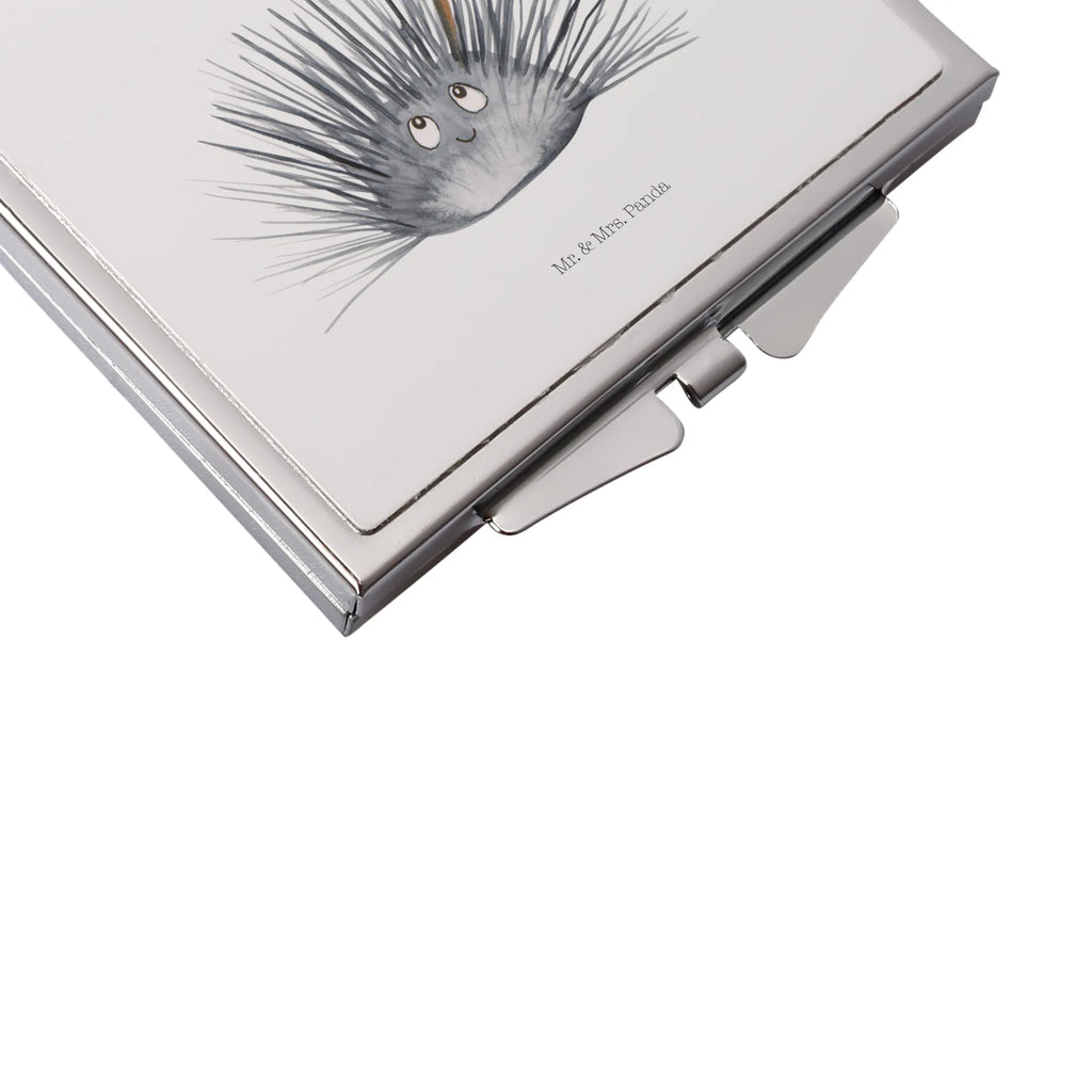 Handbag mirror Sea urchins square, make up, silver, handbag, mirror, make-up mirror, Seafood, aquatic animals, ocean, sea, fish, shells, corals, reef, whale, narwhal, sea urchin, lobster, platypus, turtle, manatee, crocodile, orca, shrimp, gifts for seafood lovers, water world, underwater animals, underwater world, vacation, deep sea, seafood fans, gift ideas, seafood decoration, seafood posters, self-acceptance, life, self-love, here and now, mindfulness, sea urchins, living