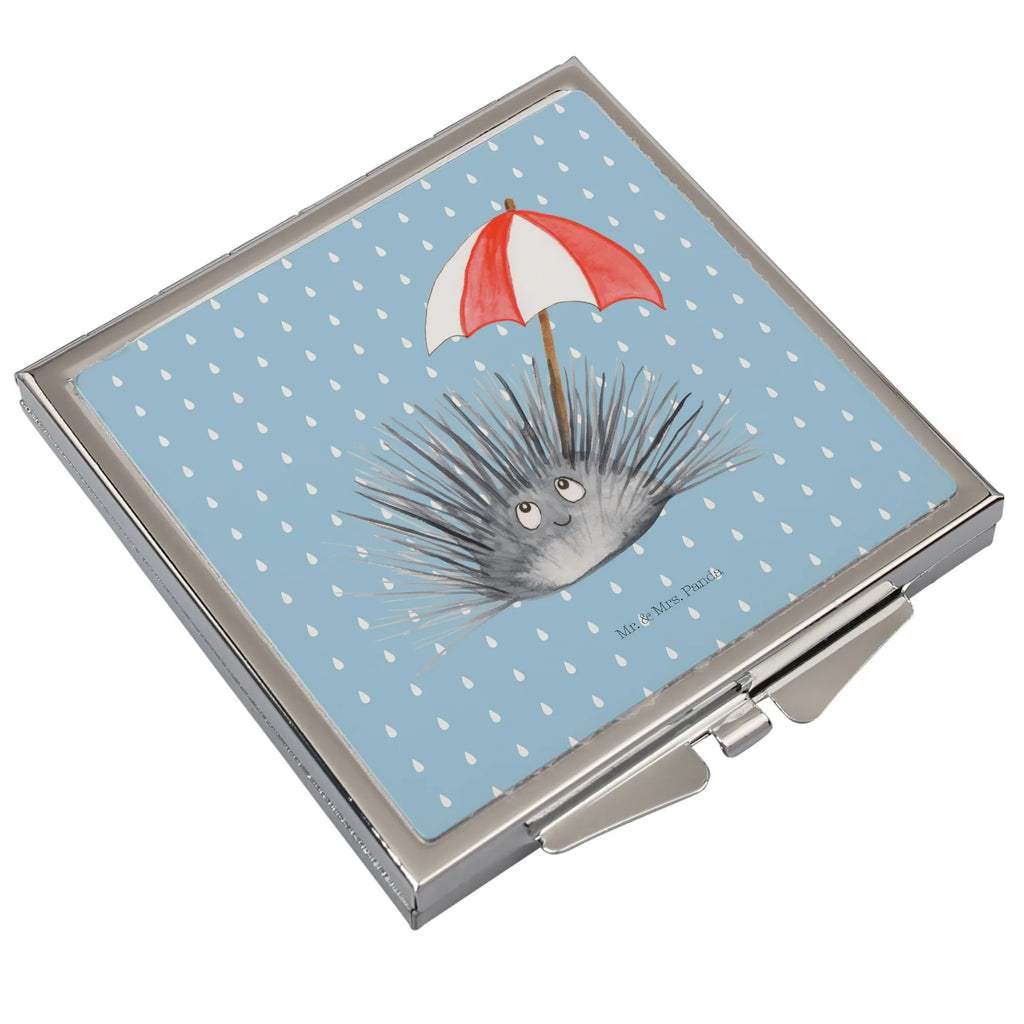 Handbag mirror Sea urchins square, make up, silver, handbag, mirror, make-up mirror, Seafood, aquatic animals, ocean, sea, fish, shells, corals, reef, whale, narwhal, sea urchin, lobster, platypus, turtle, manatee, crocodile, orca, shrimp, gifts for seafood lovers, water world, underwater animals, underwater world, vacation, deep sea, seafood fans, gift ideas, seafood decoration, seafood posters, self-acceptance, life, self-love, here and now, mindfulness, sea urchins, living