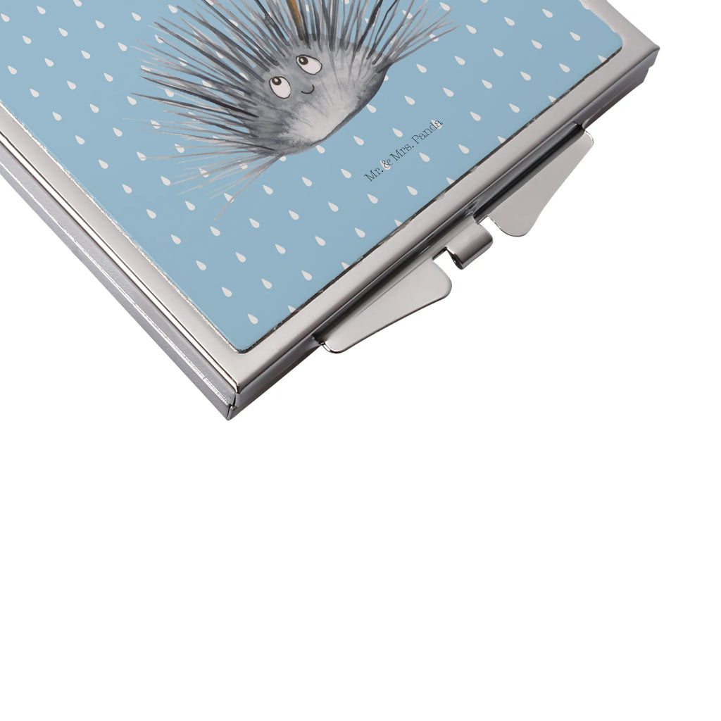 Handbag mirror Sea urchins square, make up, silver, handbag, mirror, make-up mirror, Seafood, aquatic animals, ocean, sea, fish, shells, corals, reef, whale, narwhal, sea urchin, lobster, platypus, turtle, manatee, crocodile, orca, shrimp, gifts for seafood lovers, water world, underwater animals, underwater world, vacation, deep sea, seafood fans, gift ideas, seafood decoration, seafood posters, self-acceptance, life, self-love, here and now, mindfulness, sea urchins, living
