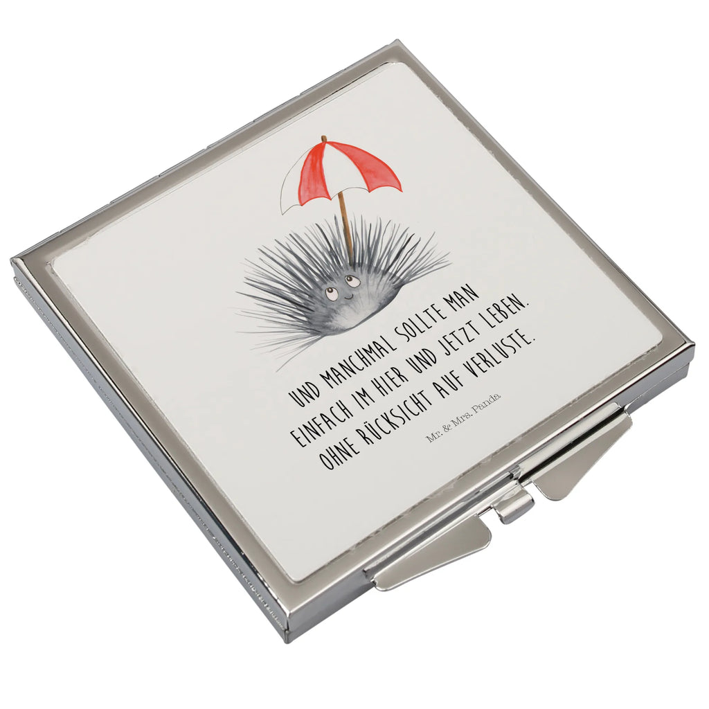 Handbag mirror Sea urchins square, make up, silver, handbag, mirror, make-up mirror, Seafood, aquatic animals, ocean, sea, fish, shells, corals, reef, whale, narwhal, sea urchin, lobster, platypus, turtle, manatee, crocodile, orca, shrimp, gifts for seafood lovers, water world, underwater animals, underwater world, vacation, deep sea, seafood fans, gift ideas, seafood decoration, seafood posters, self-acceptance, life, self-love, here and now, mindfulness, sea urchins, living