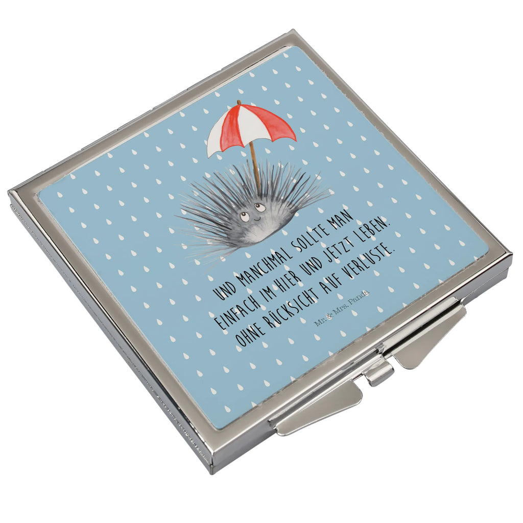 Handbag mirror Sea urchins square, make up, silver, handbag, mirror, make-up mirror, Seafood, aquatic animals, ocean, sea, fish, shells, corals, reef, whale, narwhal, sea urchin, lobster, platypus, turtle, manatee, crocodile, orca, shrimp, gifts for seafood lovers, water world, underwater animals, underwater world, vacation, deep sea, seafood fans, gift ideas, seafood decoration, seafood posters, self-acceptance, life, self-love, here and now, mindfulness, sea urchins, living