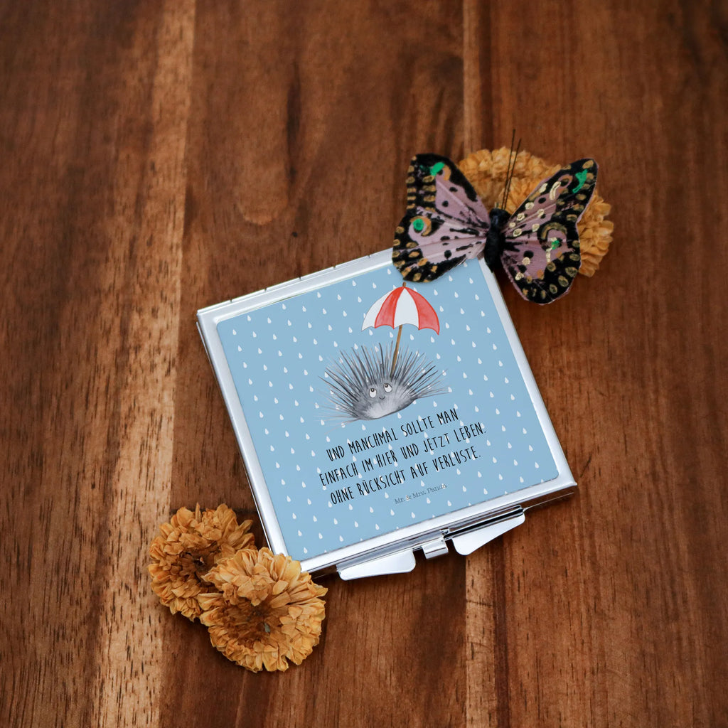 Handbag mirror Sea urchins square, make up, silver, handbag, mirror, make-up mirror, Seafood, aquatic animals, ocean, sea, fish, shells, corals, reef, whale, narwhal, sea urchin, lobster, platypus, turtle, manatee, crocodile, orca, shrimp, gifts for seafood lovers, water world, underwater animals, underwater world, vacation, deep sea, seafood fans, gift ideas, seafood decoration, seafood posters, self-acceptance, life, self-love, here and now, mindfulness, sea urchins, living