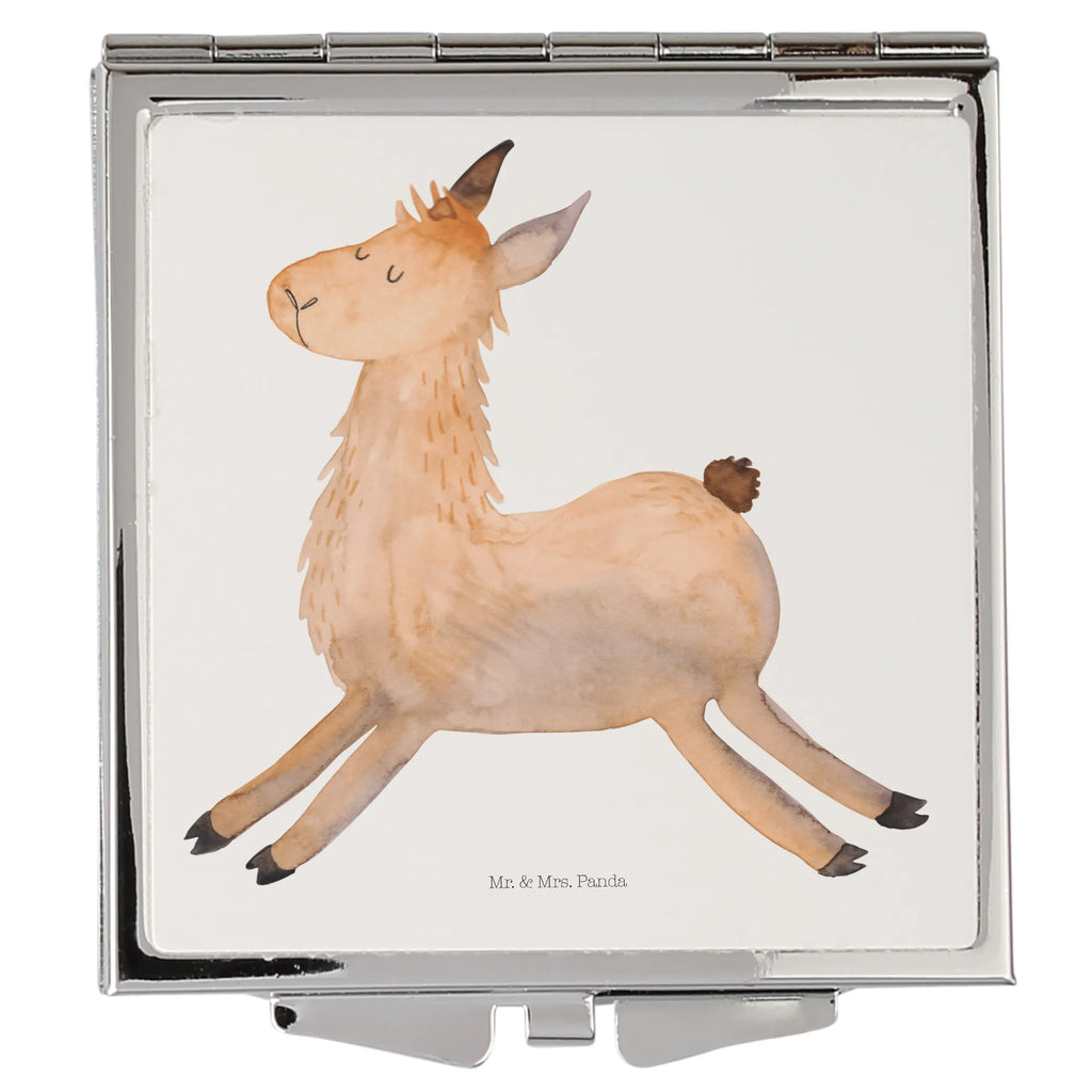 Handbag mirror lama Jump mirror, silver, handbag, make-up mirror, square, make up, Llama, llama, alpaca, trendy animal, start, happy day, girlfriend, favourite day, luck, llamas, graduation, Lama, exam, happy, new start, heartache, good morning