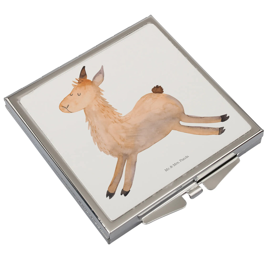 Handbag mirror lama Jump mirror, silver, handbag, make-up mirror, square, make up, Llama, llama, alpaca, trendy animal, start, happy day, girlfriend, favourite day, luck, llamas, graduation, Lama, exam, happy, new start, heartache, good morning