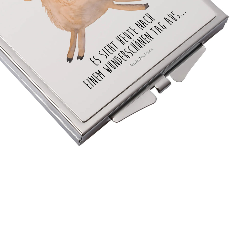 Handbag mirror lama Jump mirror, silver, handbag, make-up mirror, square, make up, Llama, llama, alpaca, trendy animal, start, happy day, girlfriend, favourite day, luck, llamas, graduation, Lama, exam, happy, new start, heartache, good morning