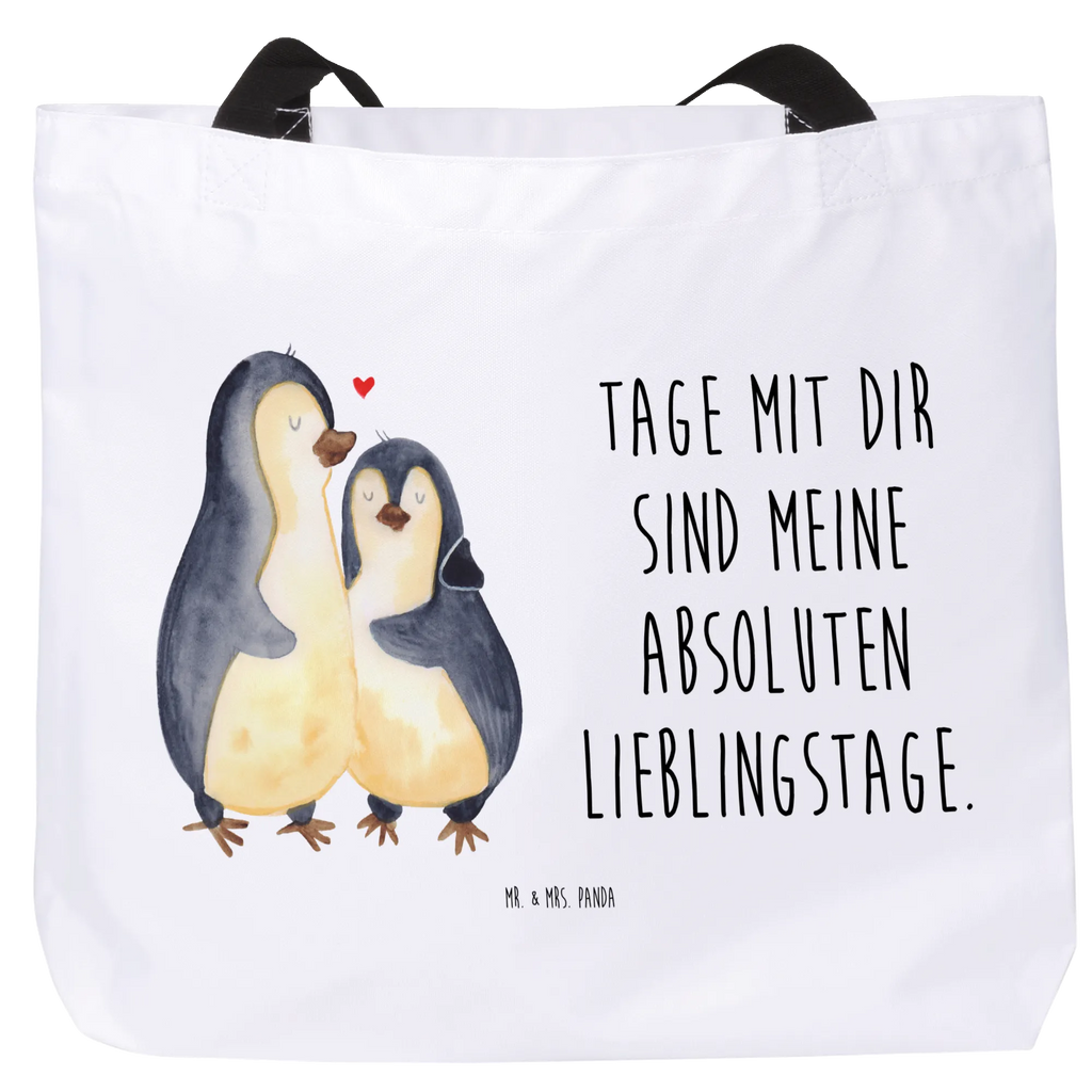 Shopper Pinguin umarmen Freizeittasche, Tragebeutel, Strandtasche, Schultertasche, Shopper, XXL Tasche, Alltagstasche, Stofftasche, Schultasche, Ausflug, XL, Einkaufsbeutel, Einkaufstasche, Tüte, Beutel, Schulbeutel, Pinguin, Liebesbeweis, Hochzeitsgeschenk, Liebesgeschenk, Verlobung, Liebespaar, Jahrestag, Hochzeitstag, Hochzeit, Liebe