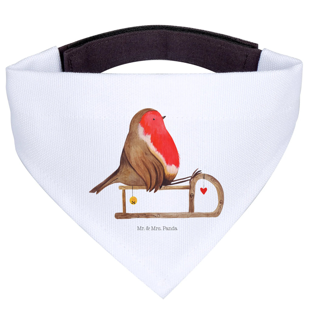 Hundehalstuch Rotkehlchen Schlitten Tuch, Halstuch, Hundehalstuch, Mittelgroße Hunde, Mittel, Hunde, Winter, Weihnachtsdeko, Nikolaus, Weihnachten, Advent, Heiligabend, Wintermotiv, Schlitten, Vogel