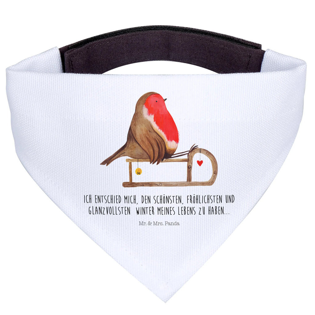 Hundehalstuch Rotkehlchen Schlitten Tuch, Halstuch, Hundehalstuch, Mittelgroße Hunde, Mittel, Hunde, Winter, Weihnachtsdeko, Nikolaus, Weihnachten, Advent, Heiligabend, Wintermotiv, Schlitten, Vogel