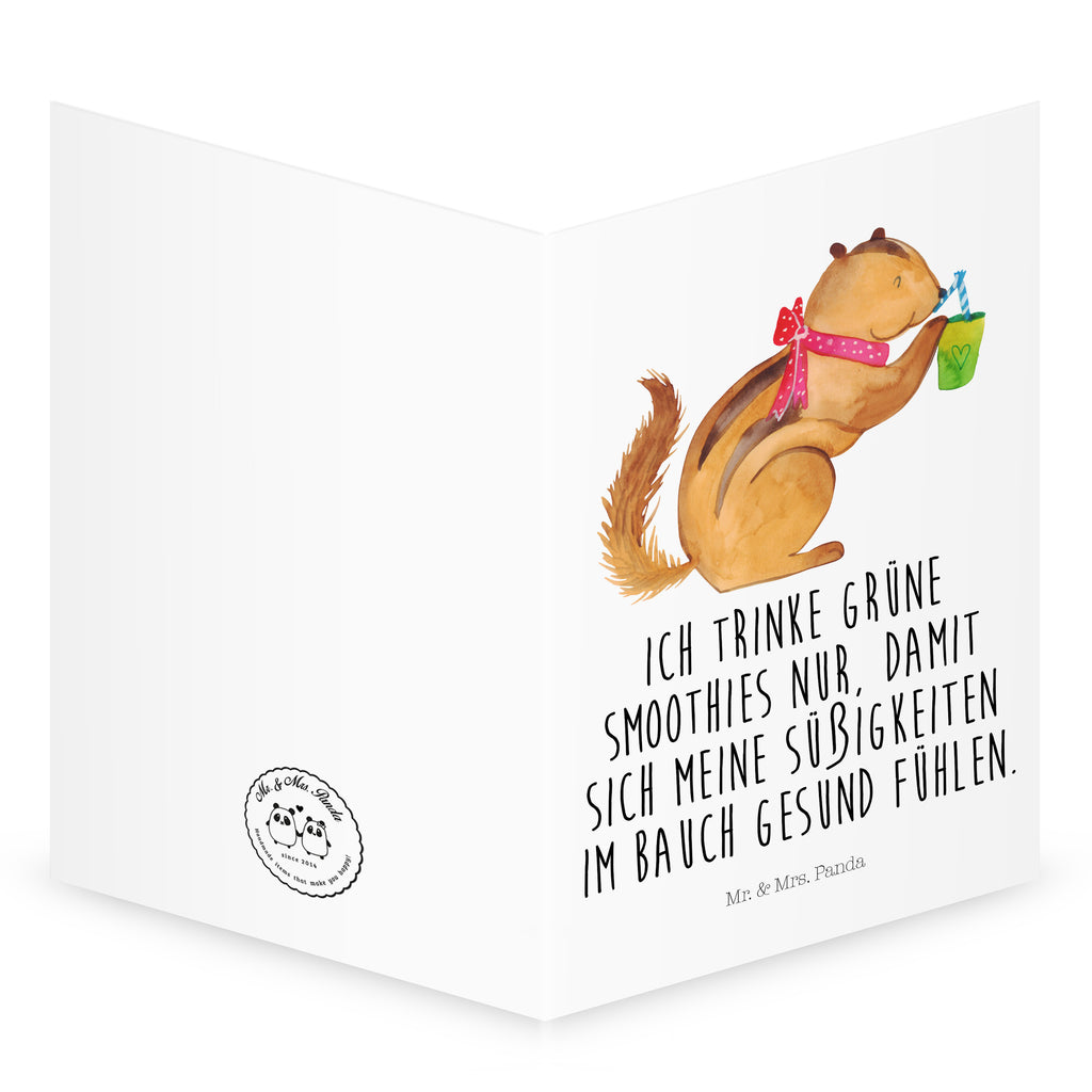 Grußkarte Eichhörnchen Smoothie Klappkarte, Einladungskarte, Glückwunschkarte, Hochzeitskarte, Geburtstagskarte, Karte, Tiermotive, Gute Laune, lustige Sprüche, Tiere, Green Smoothies, Diät, Abnehmen, Streifenhörnchen, Eichhörnchen