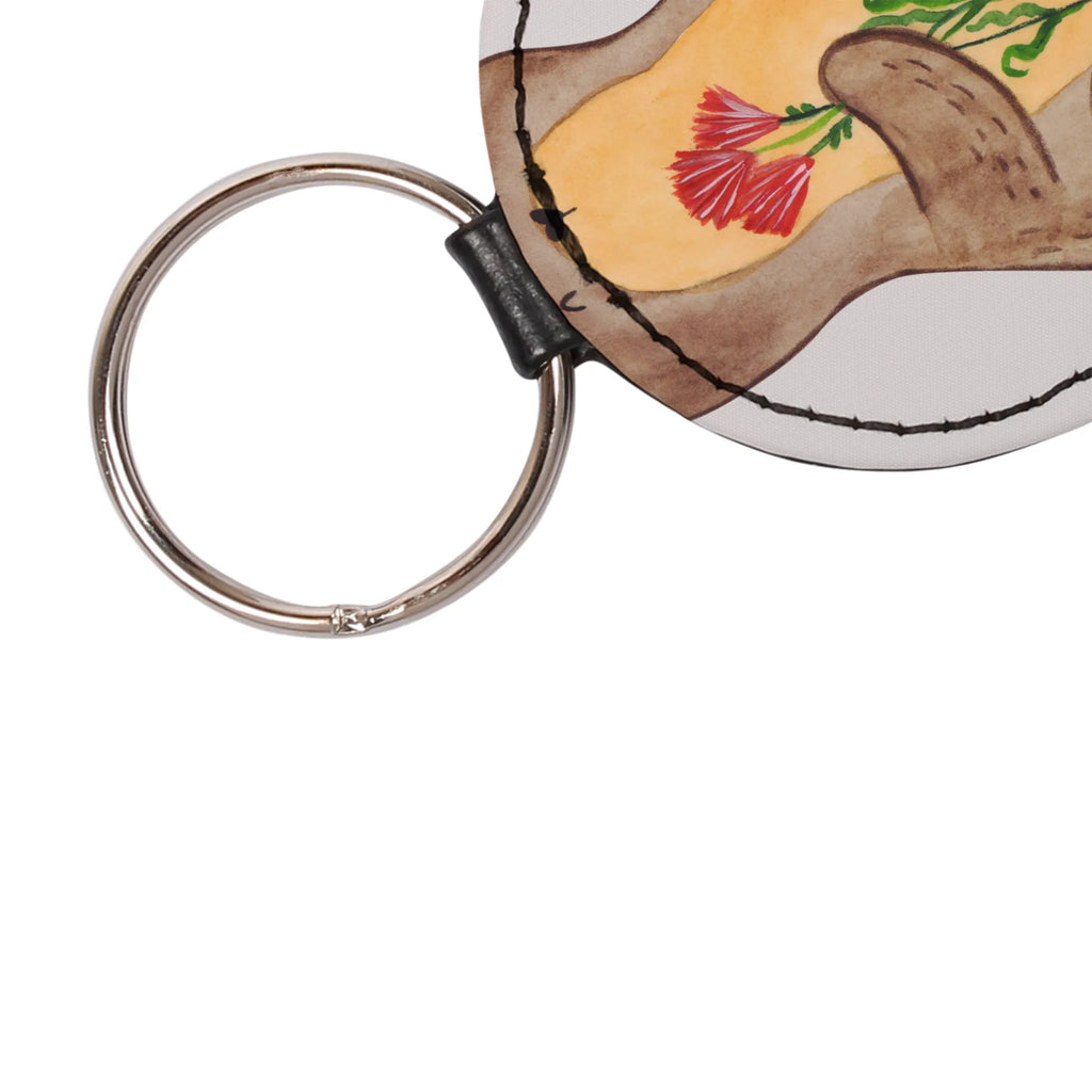 Round key ring otter Bunch of flowers lucky charm, pendant, bag pendant, keychain, key ring, otter, marten, sea otter, European otter, water mammal, aquatic animal, baby otter, predator, water, otter gifts, animal lover, gift ideas for animal lovers, animal, mammal, water animal, gifts for people in love, Otter Sea Otter Lake Otter