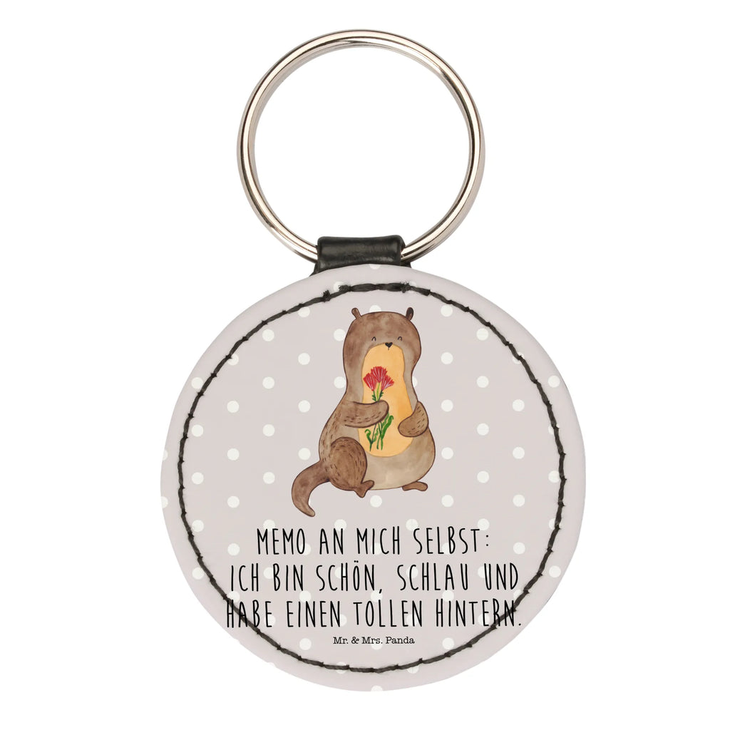 Round key ring otter Bunch of flowers lucky charm, pendant, bag pendant, keychain, key ring, otter, marten, sea otter, European otter, water mammal, aquatic animal, baby otter, predator, water, otter gifts, animal lover, gift ideas for animal lovers, animal, mammal, water animal, gifts for people in love, Otter Sea Otter Lake Otter