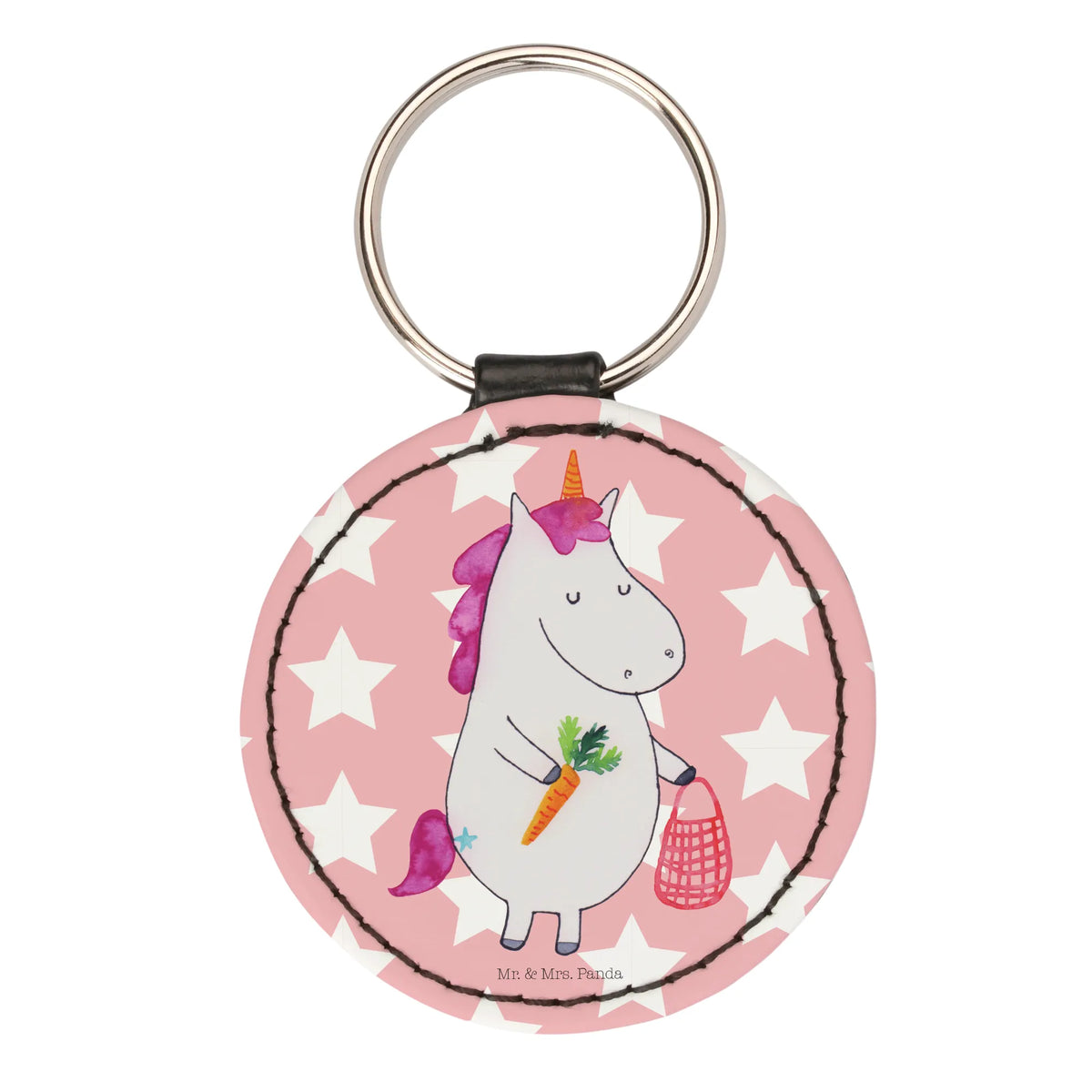 Round key ring unicorn Vegan