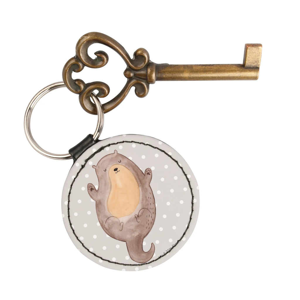 Rund Schlüsselanhänger Otter Umarmen mini schlüsselanhänger, Schlüsselaccessoire, Schlüsselanhänger, Taschenanhänger, schlüsselbund anhänger, Otter, Fischotter, Seeotter, Otter Seeotter See Otter