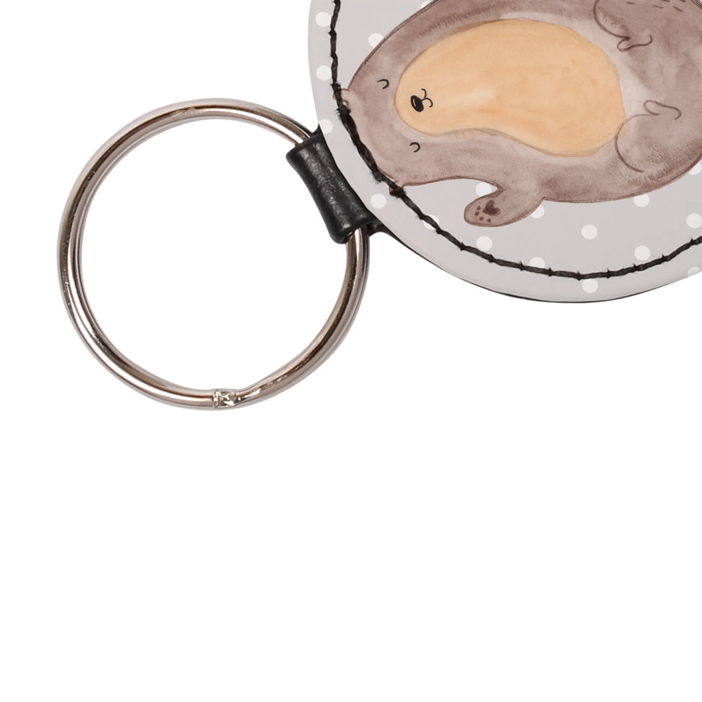 Rund Schlüsselanhänger Otter Umarmen mini schlüsselanhänger, Schlüsselaccessoire, Schlüsselanhänger, Taschenanhänger, schlüsselbund anhänger, Otter, Fischotter, Seeotter, Otter Seeotter See Otter