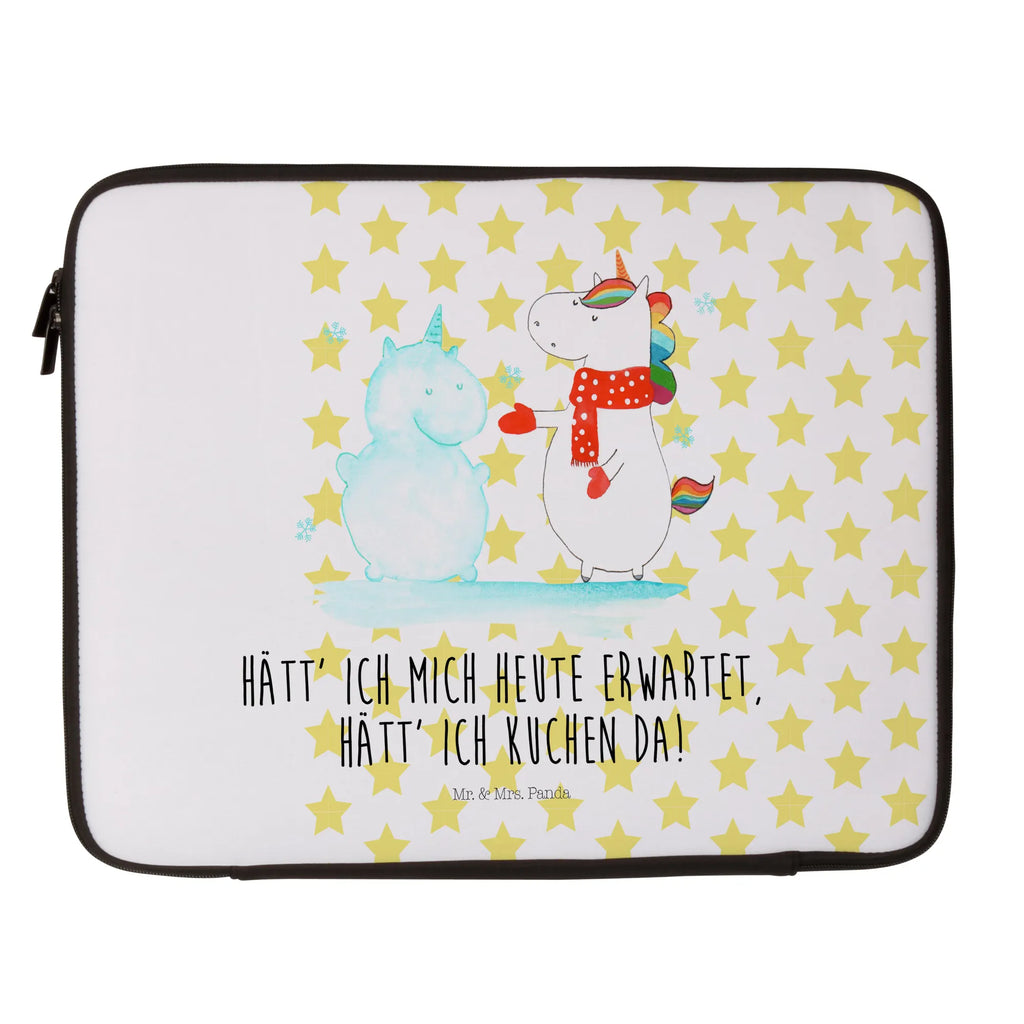 Laptop Bag unicorn snowman Notebook Tasche, Laptop, Computertasche, Tasche, Notebook-Tasche, Notebook-Reisehülle, Notebook Schutz, Einhorn, Einhörner, Einhorn Deko, Pegasus, Unicorn, Schneemann, Winter, Schnee, Kuchen, Weihnachten, kalt, Mütze, Handschuhe, X-Mas