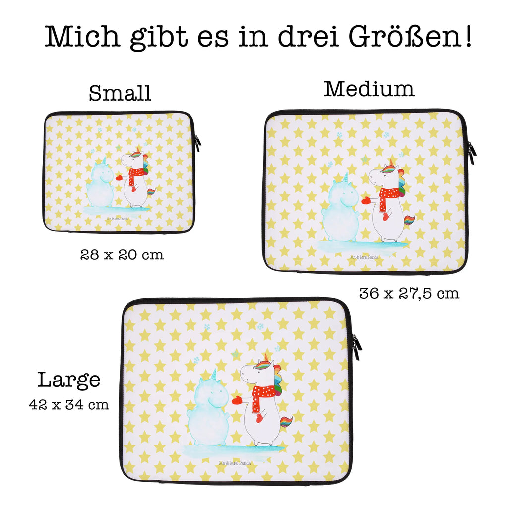 Laptop Bag unicorn snowman Notebook Tasche, Laptop, Computertasche, Tasche, Notebook-Tasche, Notebook-Reisehülle, Notebook Schutz, Einhorn, Einhörner, Einhorn Deko, Pegasus, Unicorn, Schneemann, Winter, Schnee, Kuchen, Weihnachten, kalt, Mütze, Handschuhe, X-Mas