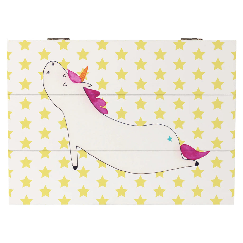 Holzkiste Einhorn Yoga Geschenkbox, Geschenkdose, Schatulle, XXL, Erinnerungskiste, Erinnerungsbox, Kiste, Truhe, Schatzkiste, Dekokiste, Aufbewahrungsbox, Holzkiste, Einhorn, Einhörner, Einhorn Deko, Unicorn, Achtsamkeit, Joga, süß, Namaste, Entspannung, Yogamatte, witzig, Yoga, Sport, lustig
