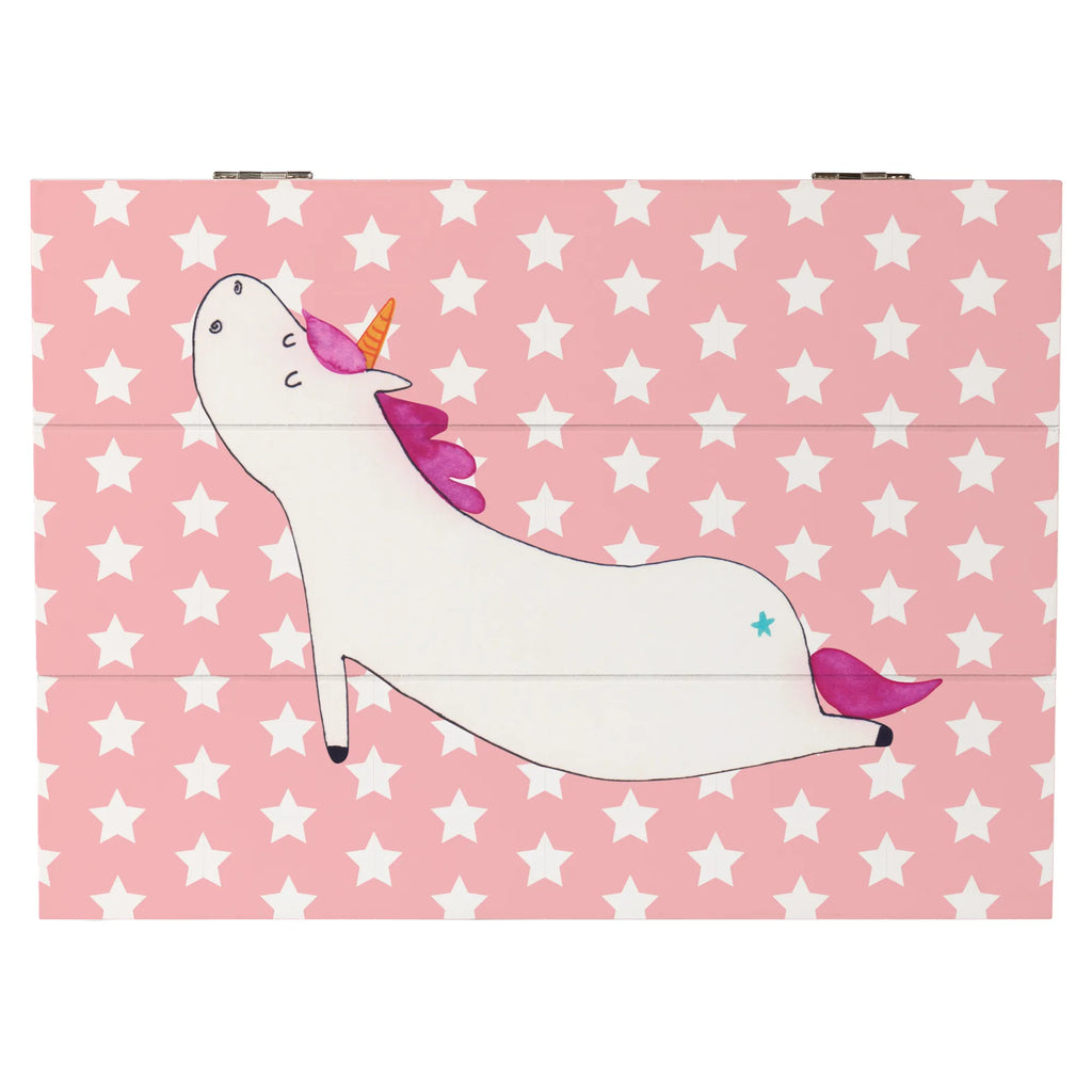 Holzkiste Einhorn Yoga Geschenkbox, Geschenkdose, Schatulle, XXL, Erinnerungskiste, Erinnerungsbox, Kiste, Truhe, Schatzkiste, Dekokiste, Aufbewahrungsbox, Holzkiste, Einhorn, Einhörner, Einhorn Deko, Unicorn, Achtsamkeit, Joga, süß, Namaste, Entspannung, Yogamatte, witzig, Yoga, Sport, lustig