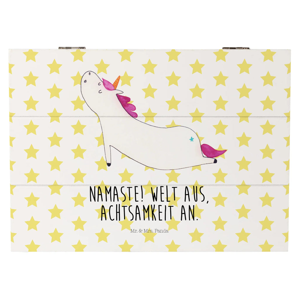 Holzkiste Einhorn Yoga Geschenkbox, Geschenkdose, Schatulle, XXL, Erinnerungskiste, Erinnerungsbox, Kiste, Truhe, Schatzkiste, Dekokiste, Aufbewahrungsbox, Holzkiste, Einhorn, Einhörner, Einhorn Deko, Unicorn, Achtsamkeit, Joga, süß, Namaste, Entspannung, Yogamatte, witzig, Yoga, Sport, lustig
