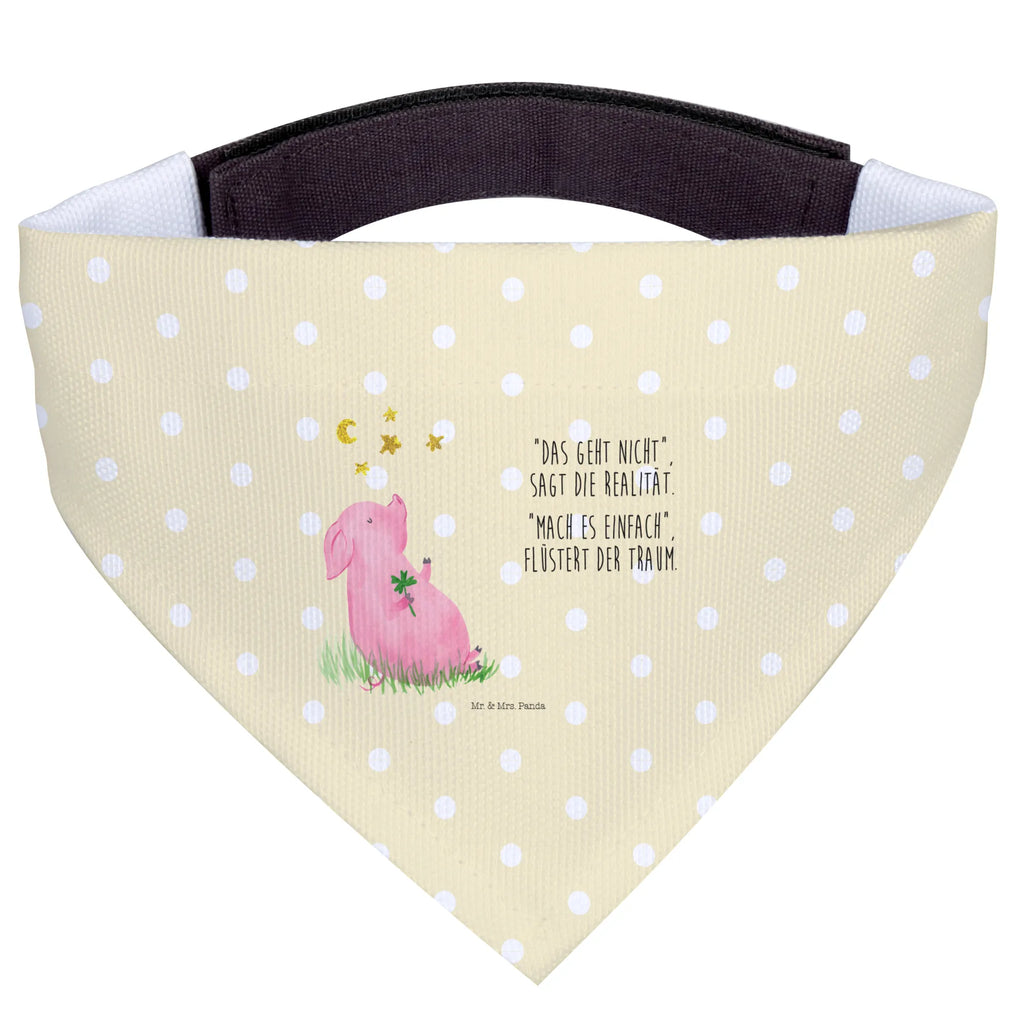 Chusta na szyję dla psa L świnia Szczęście Kleine Hunde, Hunde, Tuch, Hundehalstuch, Halstuch, Lustige Sprüche, Tiere, Tiermotive, Gute Laune, Glücksbringer, Träume, Ziele, Motivation, Sernchen, Sterne, Glücksschwein. Glück, Schweinchen, Schwein