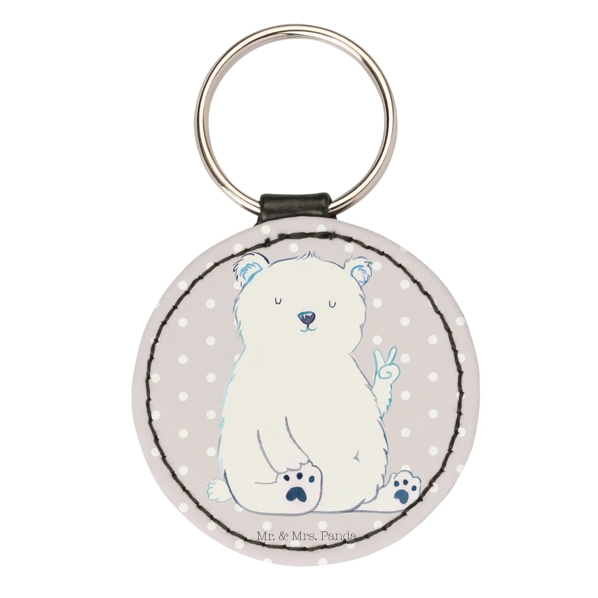 Round key ring Icebear Lazy lucky charm, key ring, pendant, bag pendant, keychain, bear, teddy, teddy bear, cuddly toy, lazy, office job, work, Polar bear, North Pole, office, workplace, relaxing, home office