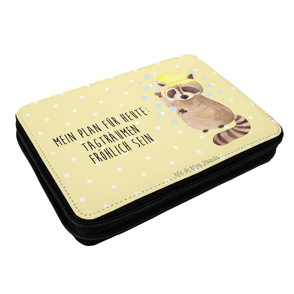 Leather folder Raccoon Kinder Federmappe, Stifterolle, Stifte Etui, Grundschule, Schule, Federmappe Einschulung, Schüler, Bestückte Federmappe, Kind, Federmäppchen bedruckt, Stiftetasche, Schülerin, Federmäppchen, Einschulung, Geschenk, Motiv, Büro Stifte Etui, Federmappe, Tiermotive, Gute Laune, lustige Sprüche, Tiere, Fröhlich, Seifenblasen, Tagträumen, Plan, waschen, Waschbär