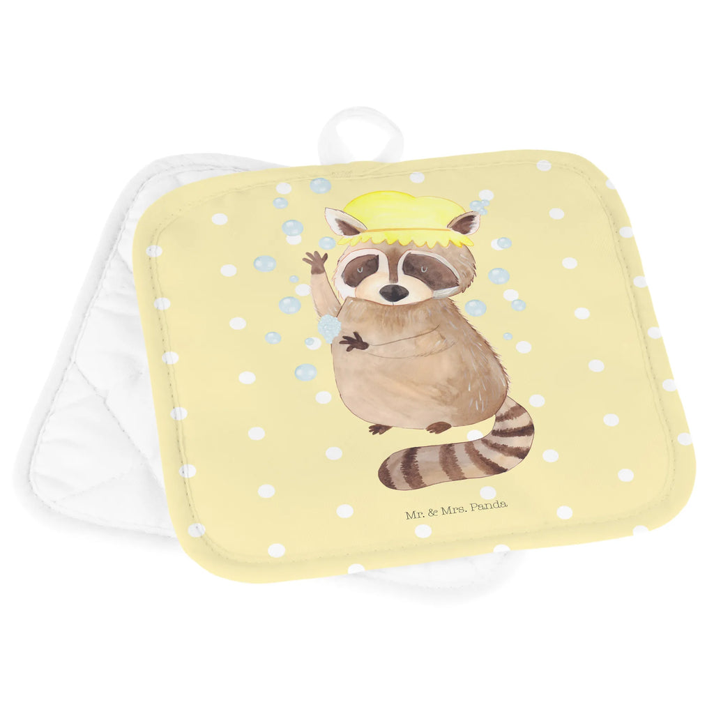2er Set Topflappen  Waschbär Topflappen Set, Topflappen, Topflappen 2er Set, Topfhandschuhe, Topflappenset, topfhalter, 2er Set Topflappen, Topfuntersetzer, Tiere, Tiermotive, Gute Laune, Lustige Sprüche, Seifenblasen, Fröhlich, Waschen, Waschbär, Tagträumen, Plan