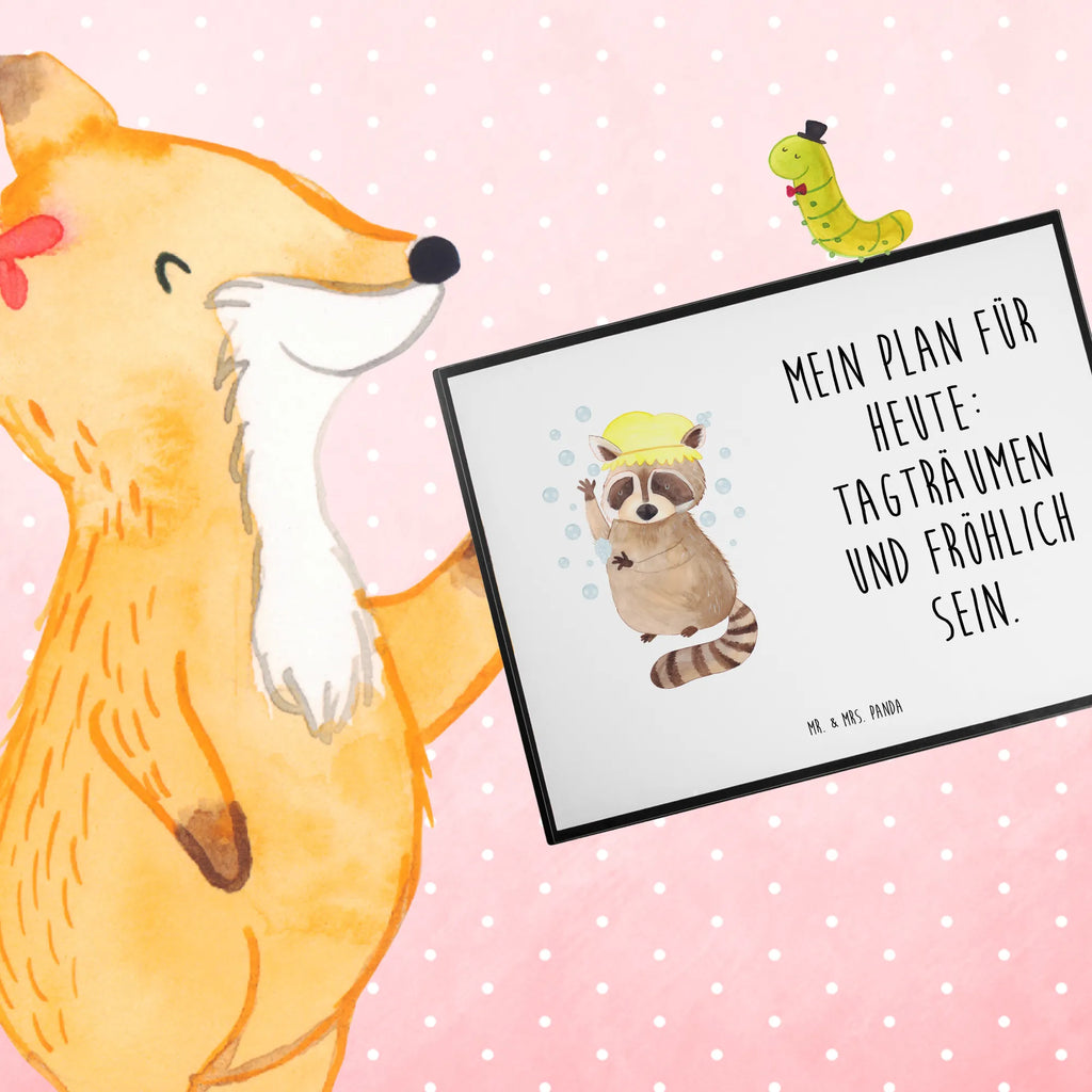 Schreibtischunterlage Waschbär Schreibtischunterlage Groß, Schreibtisch Unterlagen, Schreibwaren, Bürobedarf, Schreibunterlage, Schreibtischauflage, Büroartikel, Tiermotive, Gute Laune, lustige Sprüche, Tiere, Tagträumen, Fröhlich, Seifenblasen, waschen, Waschbär, Plan