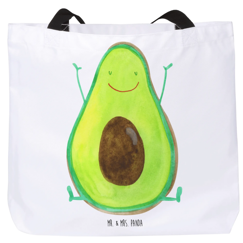 Shopper Avocado Glücklich XL, Ausflug, Strandtasche, Einkaufsbeutel, Alltagstasche, Beutel, XXL Tasche, Freizeittasche, Schultertasche, Schultasche, Einkaufstasche, Tragebeutel, Shopper, Tüte, Stofftasche, Schulbeutel, Avocado, Vegan, Veggie, Gesund, Chaos