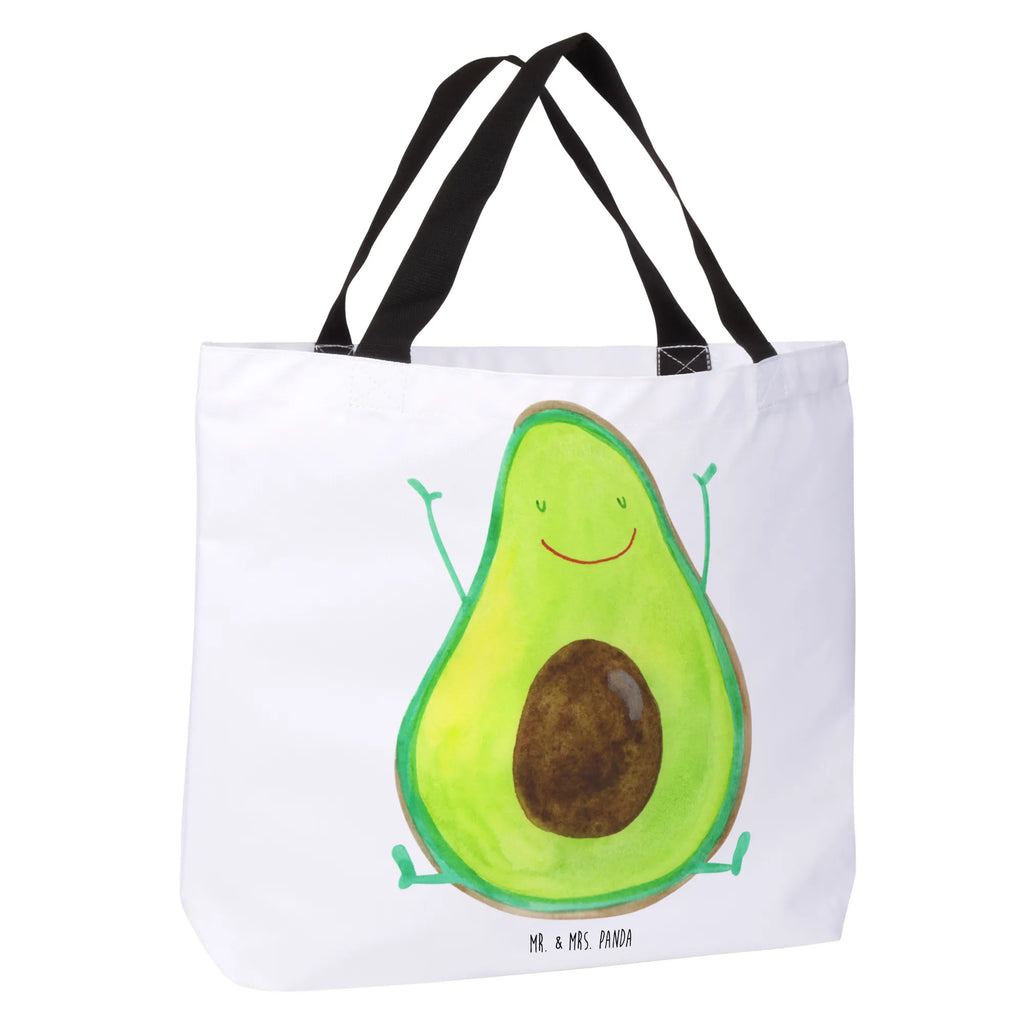 Shopper Avocado Glücklich XL, Ausflug, Strandtasche, Einkaufsbeutel, Alltagstasche, Beutel, XXL Tasche, Freizeittasche, Schultertasche, Schultasche, Einkaufstasche, Tragebeutel, Shopper, Tüte, Stofftasche, Schulbeutel, Avocado, Vegan, Veggie, Gesund, Chaos