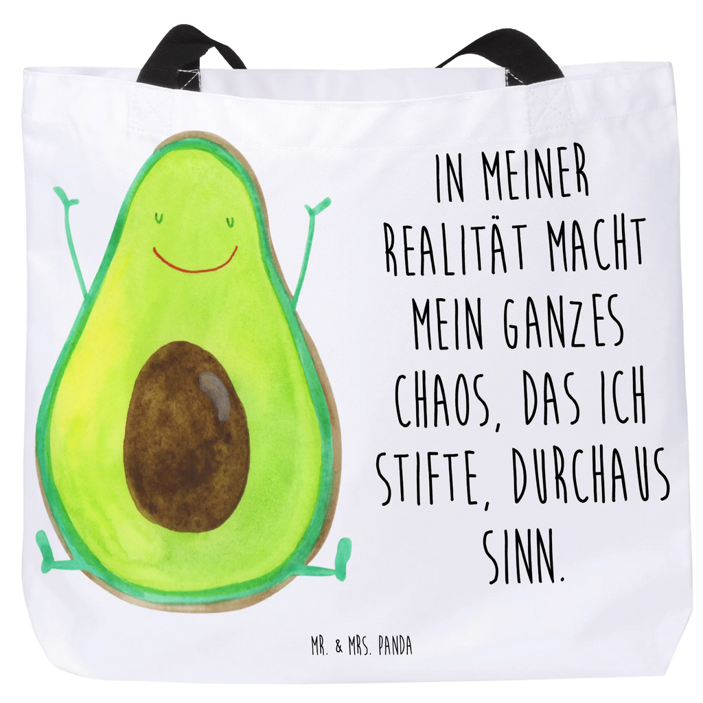 Shopper Avocado Glücklich XL, Ausflug, Strandtasche, Einkaufsbeutel, Alltagstasche, Beutel, XXL Tasche, Freizeittasche, Schultertasche, Schultasche, Einkaufstasche, Tragebeutel, Shopper, Tüte, Stofftasche, Schulbeutel, Avocado, Vegan, Veggie, Gesund, Chaos