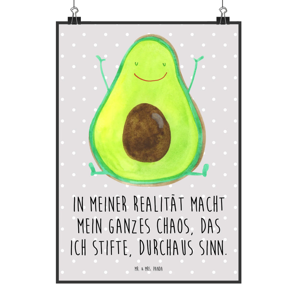 Poster avocado Happy Designposter, kunstposter, drucke, Wanddekoration, wanddruck, Posterdruck, grafikposter, Bild, Mr. & Mrs. Panda Poster, Wanddeko Bild, Bild für Wand, wandkunst, wanddeko, Poster, Kunstdruck, Wandschmuck, kunstdruck poster, Wandposter, kunst für die wand, Deko Bild, Wandbild, Plakat, Gesund, Vegan, Veggie, Avocado, Chaos