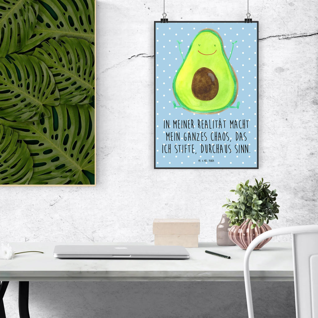 Poster avocado Happy Designposter, kunstposter, drucke, Wanddekoration, wanddruck, Posterdruck, grafikposter, Bild, Mr. & Mrs. Panda Poster, Wanddeko Bild, Bild für Wand, wandkunst, wanddeko, Poster, Kunstdruck, Wandschmuck, kunstdruck poster, Wandposter, kunst für die wand, Deko Bild, Wandbild, Plakat, Gesund, Vegan, Veggie, Avocado, Chaos