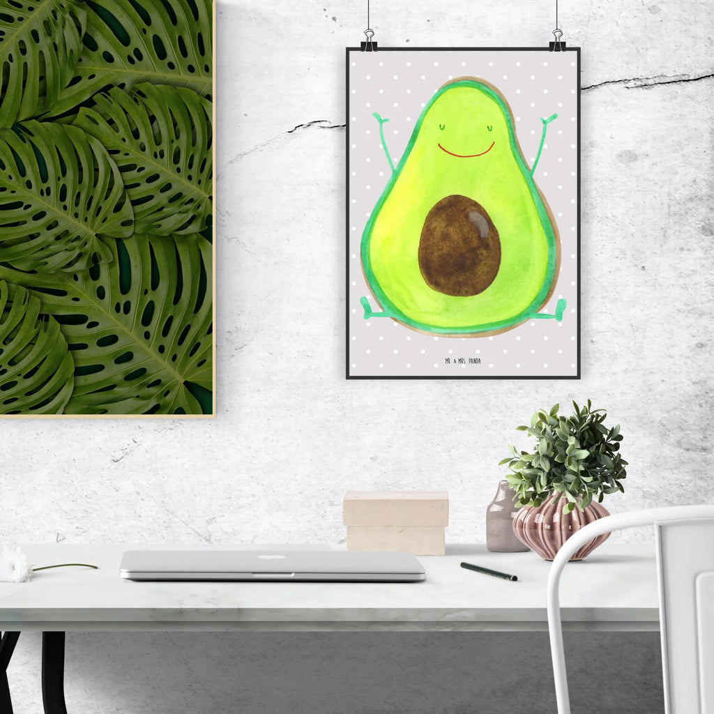 Poster avocado Happy Designposter, kunstposter, drucke, Wanddekoration, wanddruck, Posterdruck, grafikposter, Bild, Mr. & Mrs. Panda Poster, Wanddeko Bild, Bild für Wand, wandkunst, wanddeko, Poster, Kunstdruck, Wandschmuck, kunstdruck poster, Wandposter, kunst für die wand, Deko Bild, Wandbild, Plakat, Gesund, Vegan, Veggie, Avocado, Chaos